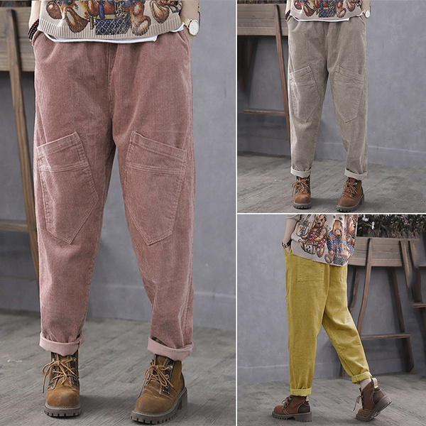 womens baggy corduroy trousers