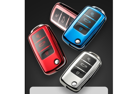 X AUTOHAUX Silver Tone TPU Remote Key Cover Case Keyless Fob Shell Full Cover for Volkswagen Polo Lavida Sagitar Jetta Bora Passat X AUTOHAUX Silver Tone TPU Remote Key Cover Case Keyless Fob Shell Full Cover for Volkswagen Polo Lavida Sagitar Jetta Bora Passat