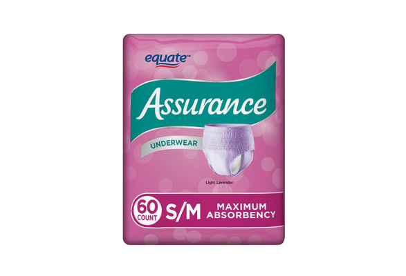 Assurance Incontinence Underwear for Women, Maximum, S/M, 60 Ct