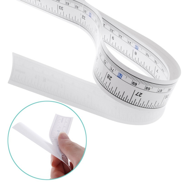 36in/90cm Self Adhesive Metric Measure Tape Vinyl Silver Rulers For ...