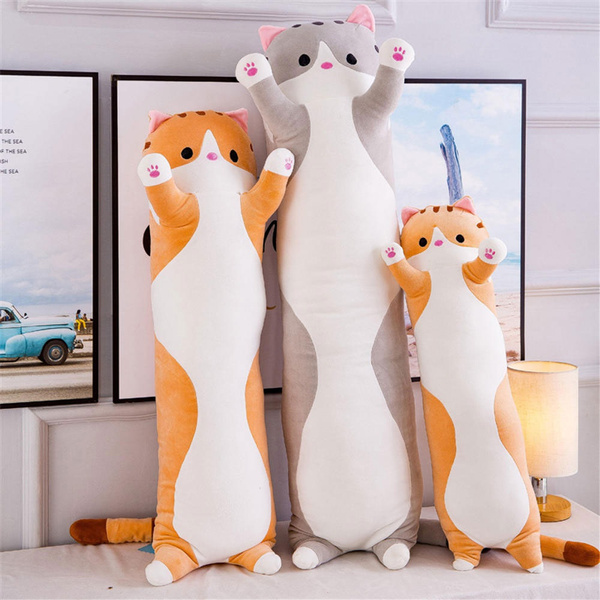 Giant Stuffed Plush Cat Animals Toys Big Soft Cats with Bells Doll 70cm 28inch 