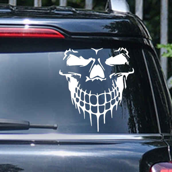 Personalized Reflective Car Sticker, Skull Pattern Car Sticker, Car