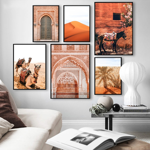 Home Decor Poster Camels In The Desert Art/Canvas Print Wall Art 
