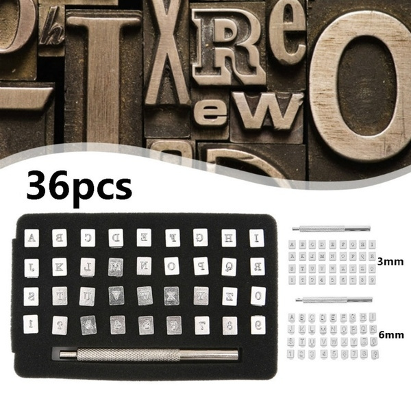 36pcs Stamps Letter Alphabet Numbers Set Punch Steel Metal Leather Tool Craft 