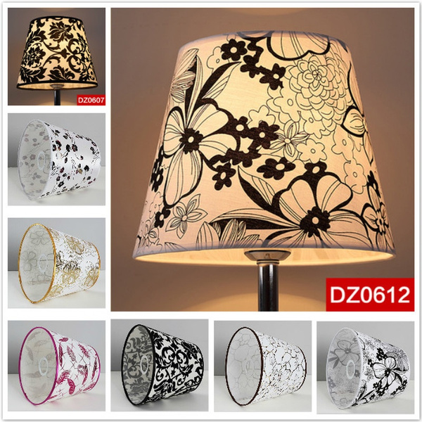 Drum Table Lampshade PVC Textured Fabric Light Bulb Cover Lamp Shade