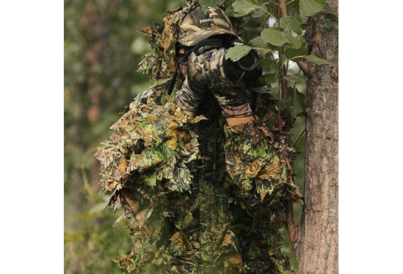 Details about   Mens 3D Leaves Camouflage Ghillie Poncho Camo Cape Cloak Stealth Ghillie Suits 