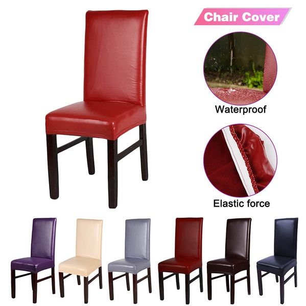 Pcs Universal Pu Leather Chair Covers, Plastic Dining Chair Covers Uk