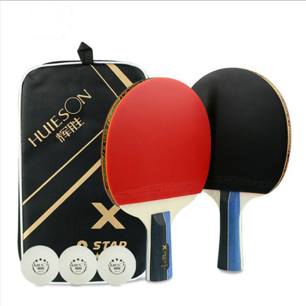3 Balls Set Short Handles Table Tennis Racket Ping Pong Paddle Bat 2Pcs Long 