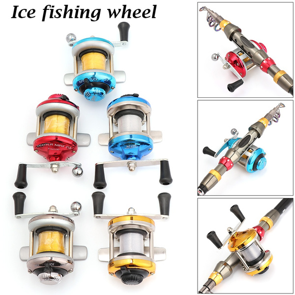 Wheel Round Mini Micro Camping Fishing Tool Spinning Fishing Reel with line