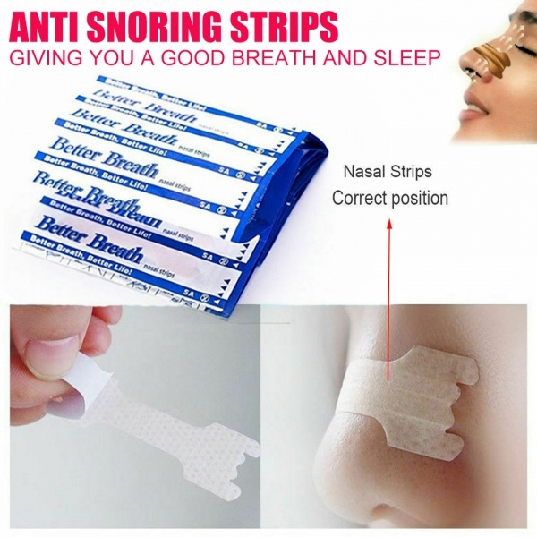 100PCS Better Breath Nasal Strips Aid Nasal Nose Strips Easy Stop Snoring  Sleep