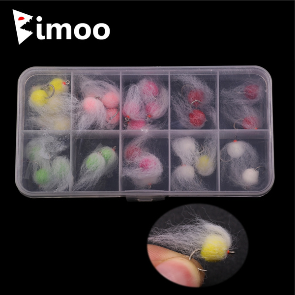 Bimoo 36pcs/box Mix Color Milking Egg Fly Combo Set Trout Fly