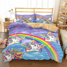 rainbow, Decor, bedroomdecor, rainbowbeddingset