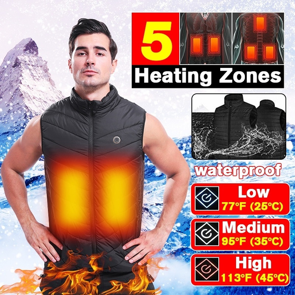 Lightweight Heated Vest, USB Charging Warm Vest for Outdoor Camping ...