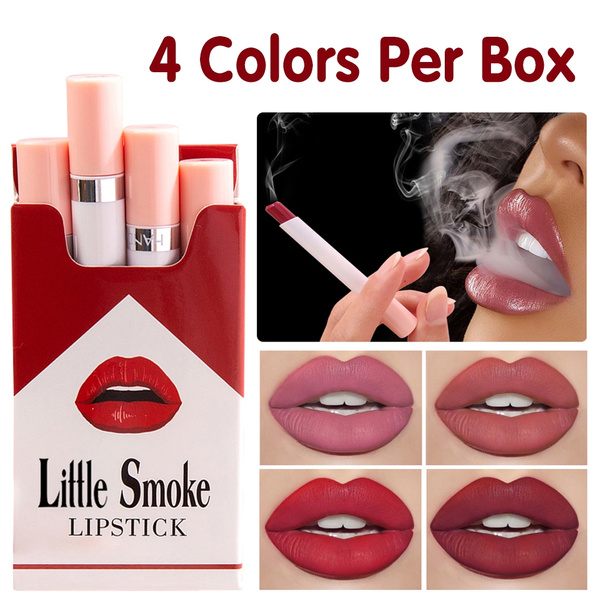 4 Pcs Creative Cigarette Lipstick Set of 4 Matte Velvet Matte Lipstick