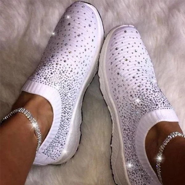 Autumn Shiny Womens Sneakers, Sneakers Woman Sequins