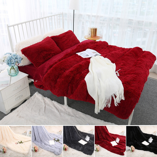 Details about   Flannel Blanket Solid Warm Long Shaggy Fuzzy Blanket Throw Rug Sofa Baby Blanket 