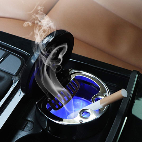 Car Ashtray with Lid,Smokeless Car Auto Detachable Stainless Black ...