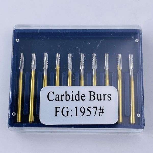 10 Fraises Dentaires FG-1957 En Carbure De Tungstène Pour Coupe De Couronnes Métalliques - Haute Vitesse