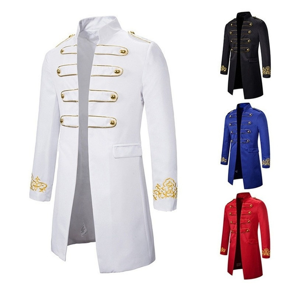 Mens Military Tailcoat Long Suit Jacket Tuxedo Showman Dance Fancy ...