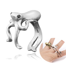 cute, Women Ring, octopusring, silver