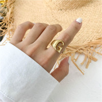 Personalized Initial Letter Ring A Z Yellow Gold Plated Initial Jewelry Adjustable Initial Ring Alphabet Ring Monogram Ring Name Ring Women And Men Band Rings Perfect Matching Gift For Friends And Lovers Party Charm Jewelry Gifts Wish