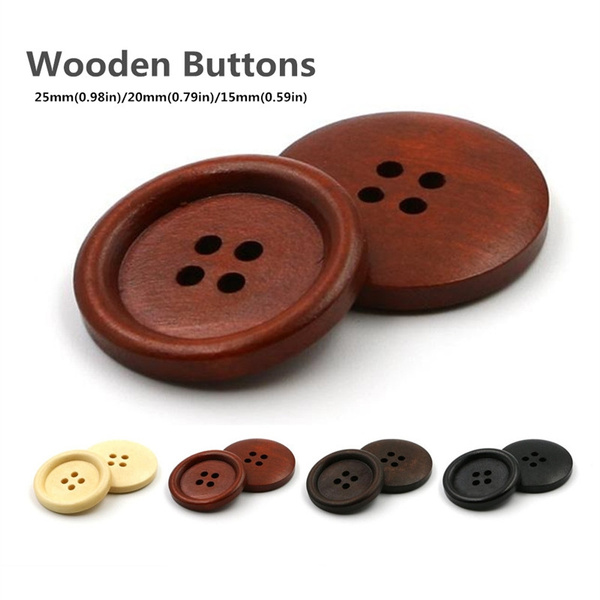 Wooden Buttons - Coffee 15mm