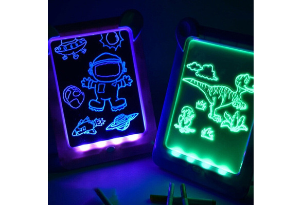 Kinder 3D Magic Zeichnen Sketchpad leuchten Dunkelheit Leuchtende Zeichenbrett 