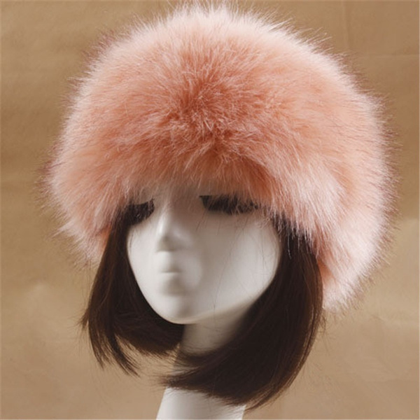 Women Faux Fox Fur Snow Hat Russian Winter Warmer Ear Cap Ushanka Cossack Ski