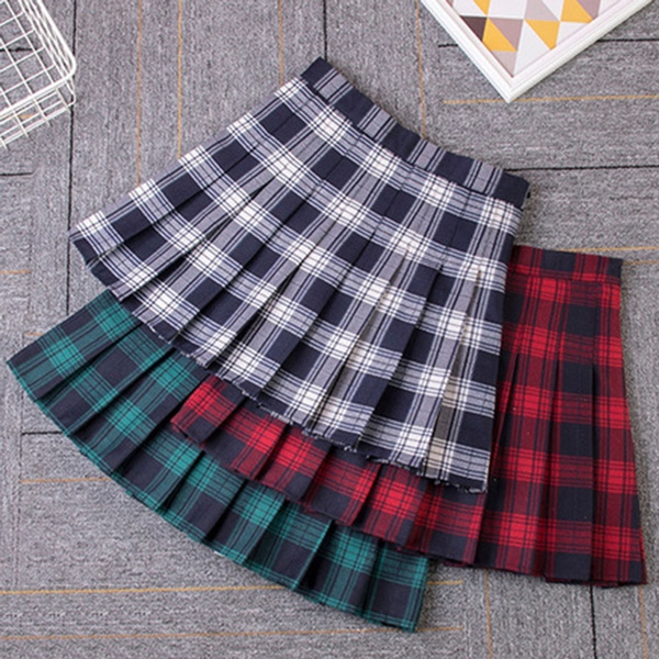 Pleated plaid hotsell mini skirt xl