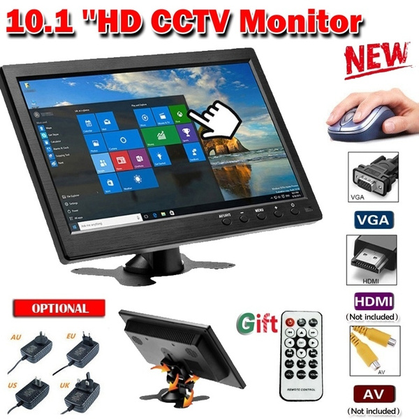 10.1\ HD Car LCD Monitor Mini TV & Computer Display Color Screen Car 2  Channel Video Input Security Monitor support VGA HDMI BNC