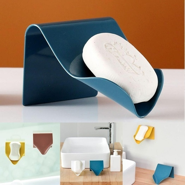 Plastic Drain Soap Box Holder Bathroom Wall-mounted Soap Dish ZG01 