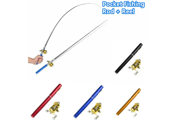 Portable Telescopic Pocket Pen Foldable Fishing Rod Set With Mini