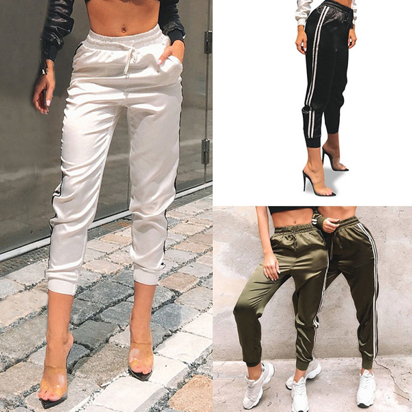 women's satin tracksuit bottoms