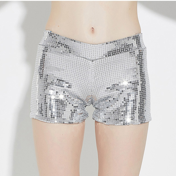 Women Sequin Shorts Shiny Glitter Dance 