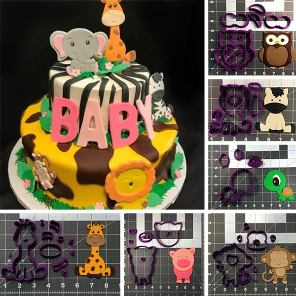 3D printed Safari Animal Cookie Cutter Set Fondant Cutter Cup Cake  Decoration Tools | Wish