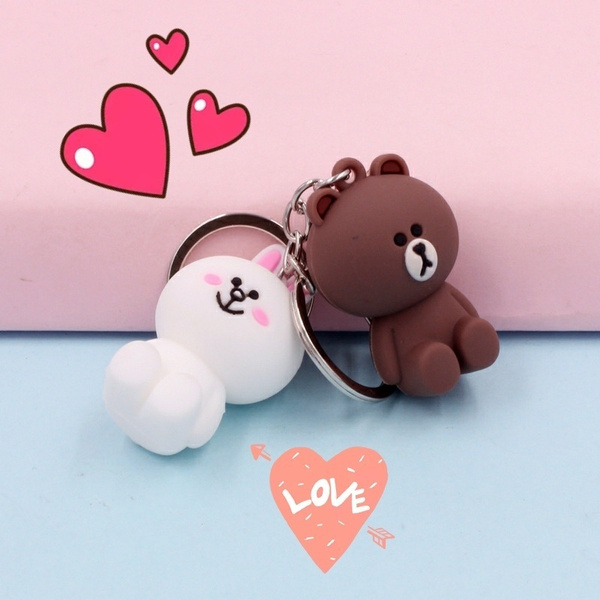Cute Brown Bear Cony Bunny Key Chain 