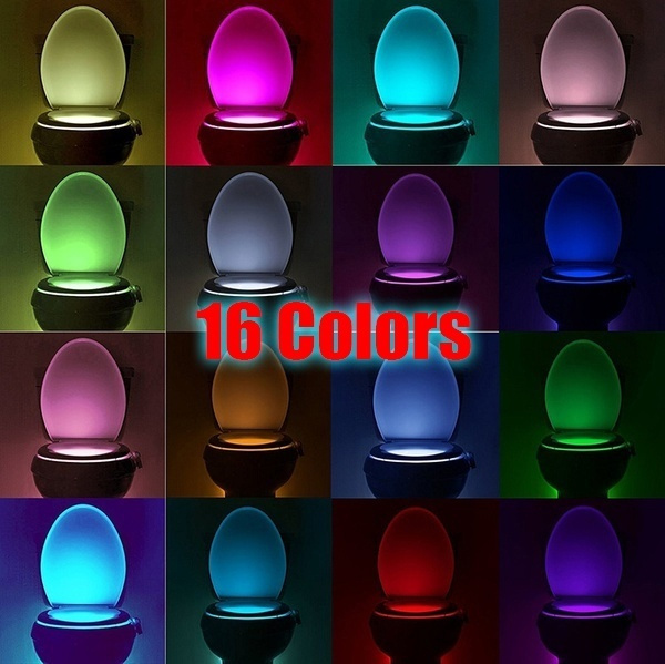 8 or 16 Colors Human Motion Sensor Toilet Light Bathroom Night