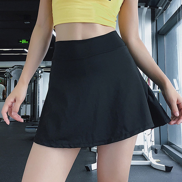 Women's Sports Short Skirt Pleated Yoga Short Skirt Fitness Sports Pants  Breathable Sports Anti Exposure Skirt Gym Sportswear