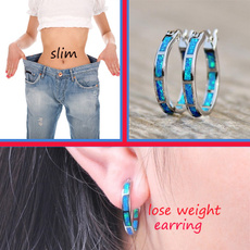Fashion Chakra Stainless Steel Healthcare Weight Loss Hoop Earrings Slimming Healthy Stimulation Acupoint Gallstone Earrings Magnetic Jewellery