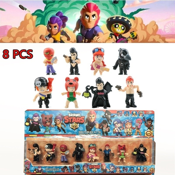 8pcs Kids Action Figures Wilderness Chaos Brawl Stars Hero Hand Travel Doll Kids Toy Ornaments Models Cartoon Hobby Collector Christmas Gift Valentine S Day Gift Wish - brawl stars hobby