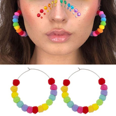 bighoopearring, rainbow, Hoop Earring, Beautiful Earrings