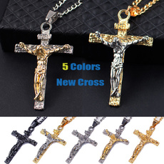 Fashion, Christian, Cross necklace, gold