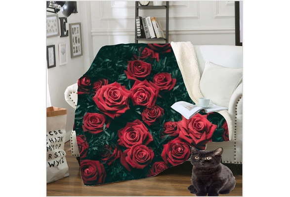 Details about   Flower Rose Phalaenopsis 3D Print Sherpa Blanket Sofa Couch Quilt Cover Throw 