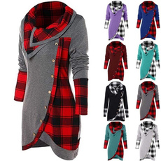 plaid shirt, blouse, Plus Size, Shirt