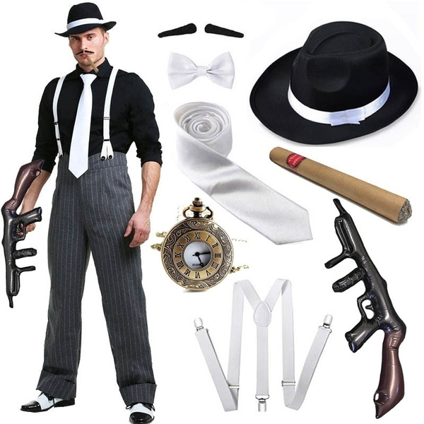1920s Party Costume Fedora Gangster Accessories Style | Wish