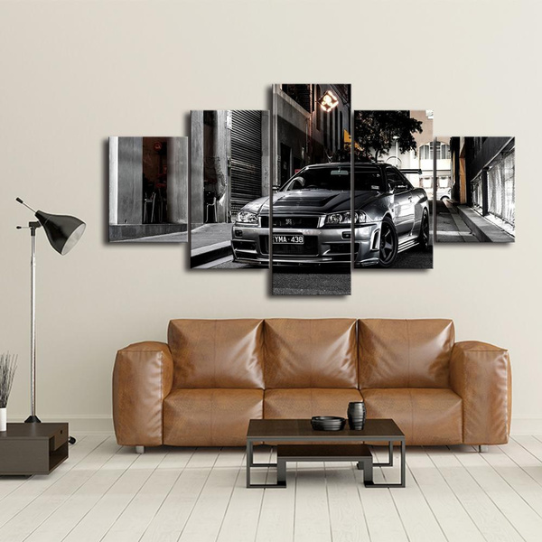 Canvas Paintings HD Print Artwork Modern 5 Pieces Nissan Skyline Gtr ...