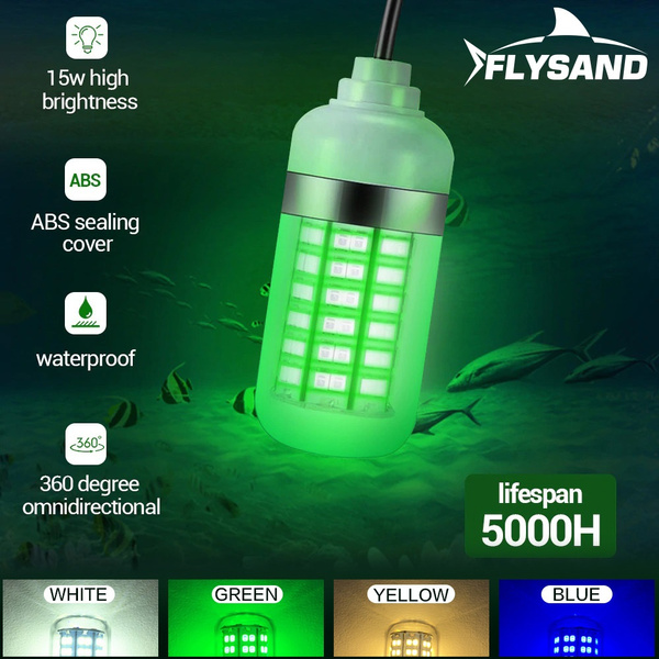Ultra Bright Underwater Lamp, 12V 15W 108 LEDs Night Fishing Light