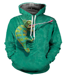 3D hoodies, Fashion, Hoodies, chameleon