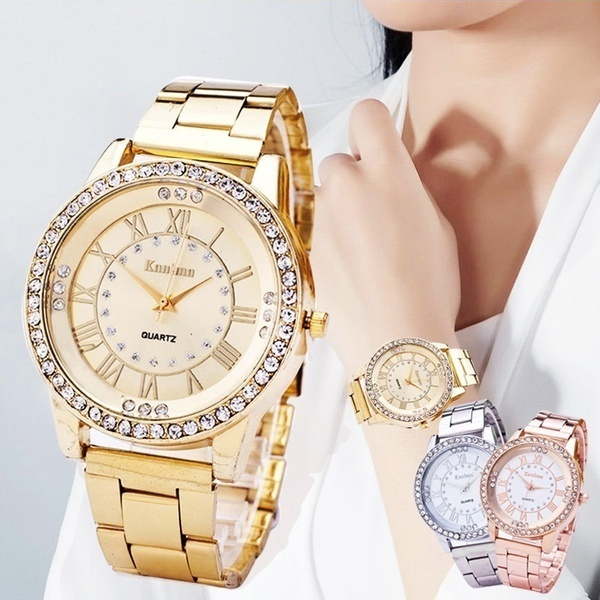 Kanima Luxury Brand Ladies Quartz Watches Women Diamond Rose Gold Fashion Watch For Gift Clock Reloj Mujer Montre Femme