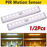 1/2Pcs Motion Sensor Wireless Battery Powered Closet Lamp Cabinet Night ...